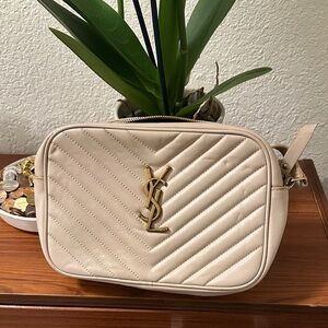 Yves Saint Laurent Beige Quilted Crossbody Bag